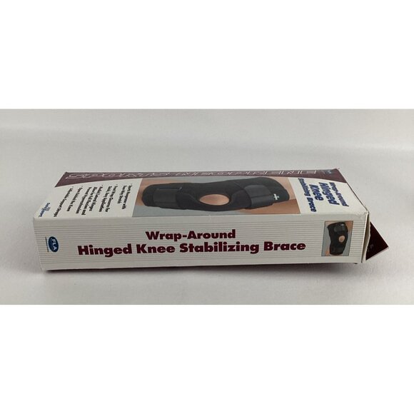 Sports Neoprene Wrap Around Hinged Knee Stabilizing Brace Size XL Black - Picture 7 of 7